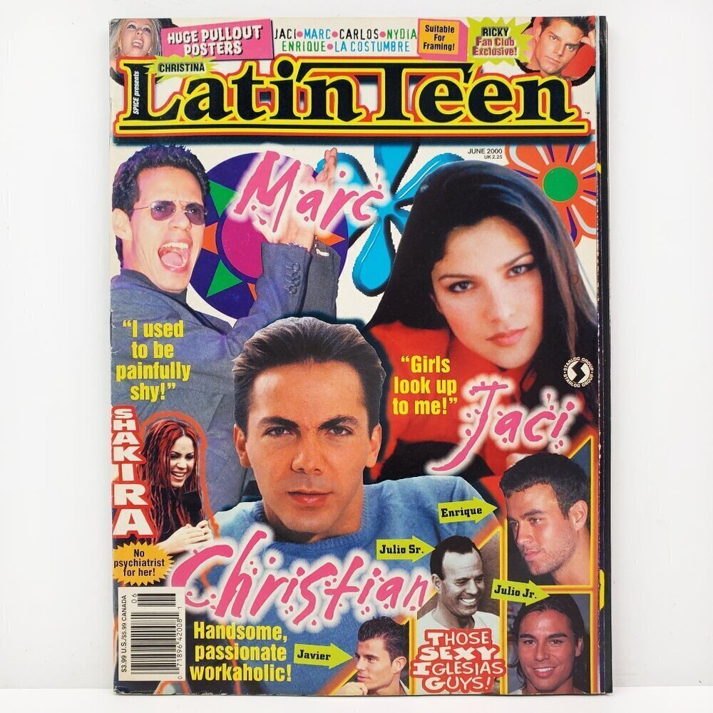 Latin Teen Magazine VTG 2000 Aguilera Iglesias Ricky Martin Shakira w/ Posters